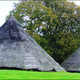 The two replica roundhouses at Castell Henllys.
